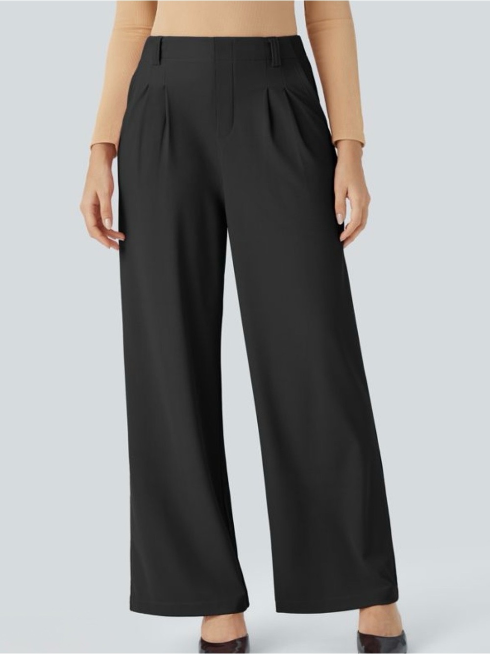 Halara Flex High Waisted Pocket Wide Leg Micro Waffle Work Pants Women’s Medium